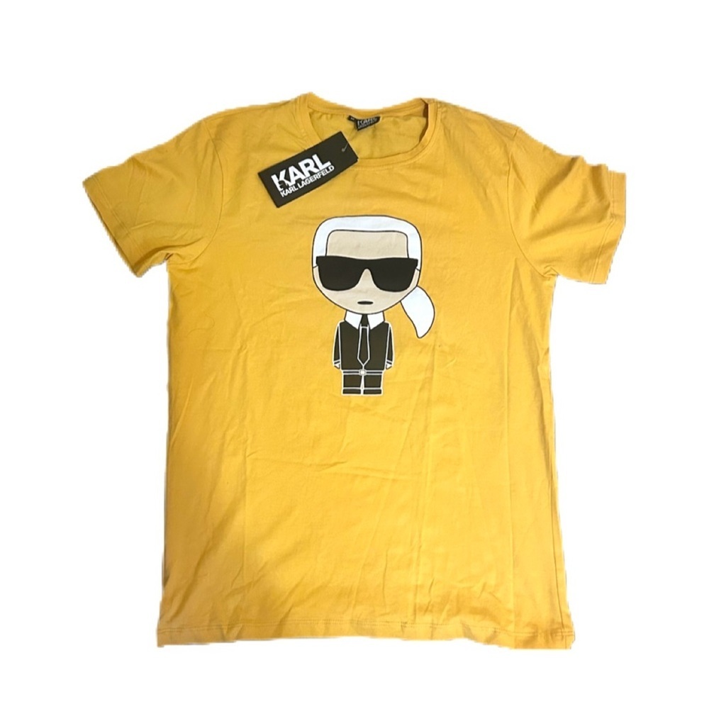 Karl Lagerfeld Yellow Graphic Ikonik Karl T-Shirt tee Shirt